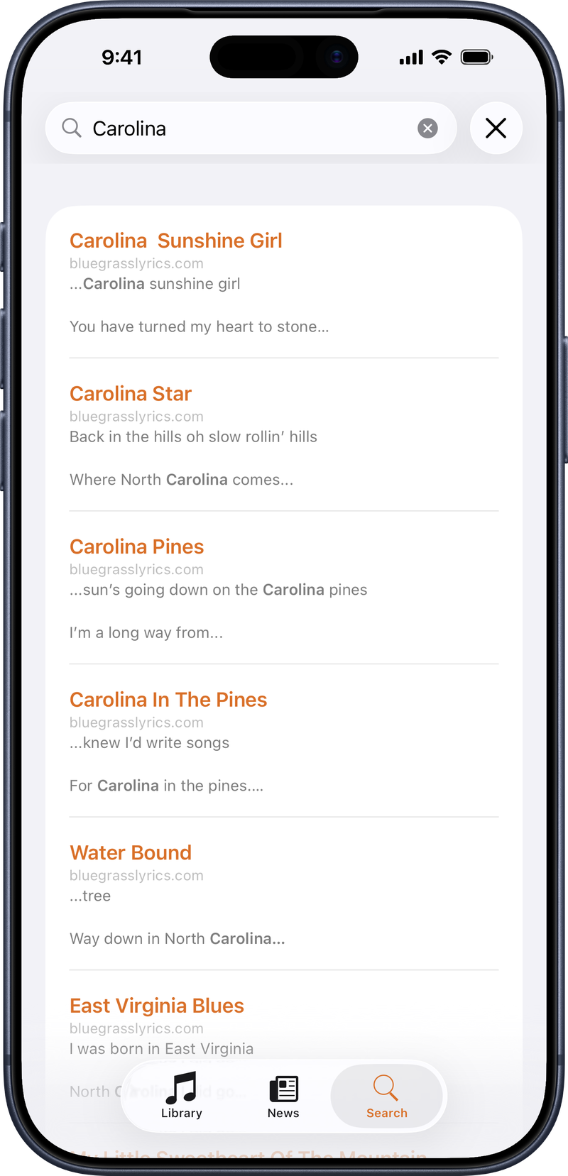 Web search for new songs